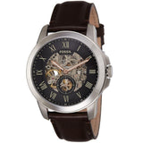 Fossil Grant Automatic Skeleton Black Dial Brown Leather Strap Watch for Men - ME3100 Authentic Buy Shop Now