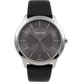 Calvin Klein Minimal Black Dial Black Leather Strap Watch for Men - K3M211C4 Authentic Buy Shop Now