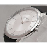Calvin Klein Minimalist White Dial Black Leather Strap Watch for Men - K3M211C6 Authentic Buy Shop Now