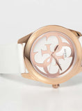 Guess G Twist White & Gold Dial White Silicone Strap Watch For Women - W0911L5 Authentic Buy Shop Now