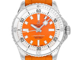 Breitling Superocean Automatic 36 Orange Dial Orange Rubber Strap Watch for Men - A17377211O1S1 Authentic Buy Shop Now