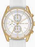 Michael Kors Hadyn Chronograph White Dial White Rubber Strap Watch for Women - MK7484 Authentic Buy Shop Now