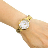Swarovski Lovely Crystals White Dial Gold Steel Strap Watch for Women - 5242895 Authentic Buy Shop Now