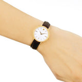Movado Ultra Slim White Dial Brown Leather Strap Watch For Women - 0607096 Authentic Buy Shop Now