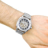 Fossil Modern Machine Automatic Silver Dial Silver Steel Strap Watch for Men - ME3081 Authentic Buy Shop Now