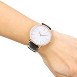 Michael Kors Jaryn Quartz White Dial Black Leather Strap Watch For Women - MK2472 Authentic Buy Shop Now
