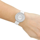 Swarovski Crystalline Pure White Dial White Leather Strap Watch for Women - 5275046 Authentic Buy Shop Now