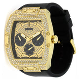 Guess Phoenix Multifunction Crystals Gold Dial Black Silicone Strap Watch For Men - GW0048G2 Authentic Buy Shop Now