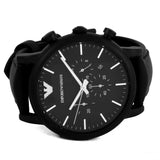 Emporio Armani Luigi Chronohraph Black Dial Black Leather Strap Watch For Men - AR1970 Authentic Buy Shop Now