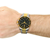 Movado Series 800 Chronograph Black Dial Two Tone Steel Strap Watch For Men - 2600146 Authentic Buy Shop Now