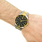 Movado Series 800 Chronograph Black Dial Two Tone Steel Strap Watch For Men - 2600146 Authentic Buy Shop Now
