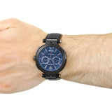 Versace V-Racer Aion Chronograph Black Dial Black Leather Strap Watch for Men - VBR030017 Authentic Buy Shop Now