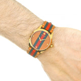 Gucci G Timeless Quartz Brown Dial Brown Leather Strap Unisex Watch - YA1264077 Authentic Buy Shop Now