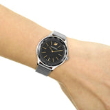 Swarovski Octea Nova Black Dial Silver Mesh Bracelet Watch for Women - 5430420 Authentic Buy Shop Now