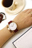 Daniel Wellington Classic Roselyn White Dial Maroon Nylon Strap Watch For Women - DW00100267 Authentic Buy Shop Now