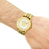 Versace Palazzo Empire White Dial Two Tone Steel Strap Watch for Men - VERD00418 Authentic Buy Shop Now