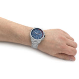 Hugo Boss Globetrotter Blue Dial Silver Steel Strap Watch for Men - 1513823 Authentic Buy Shop Now