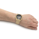 Guess Continental Black Dial Gold Steel Strap Watch for Men - GW0260G2 Authentic Buy Shop Now