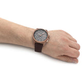 Hugo Boss Grandmaster Grey Dial Brown Leather Strap Watch for Men - 1513882 Authentic Buy Shop Now