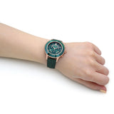 Swarovski Octea Lux Chrono Emerald Green Dial Green Leather Strap Watch for Women - 5452498 Authentic Buy Shop Now