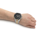 Hugo Boss Admiral Black Dial Two Tone Steel Strap Watch for Men - 1513908 Authentic Buy Shop Now