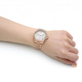 Michael Kors Everest Chronograph Silver Dial Rose Gold Steel Strap Watch For Women - MK7213 Authentic Buy Shop Now