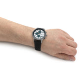 Emporio Armani Renato Chronograph Silver Dial Black Leather Strap Watch for Men - AR11473 Authentic Buy Shop Now