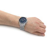 Michael Kors Hutton Chronograph Blue Dial Blue Steel Strap Watch For Men - MK8952 Authentic Buy Shop Now