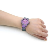 Guess Crown Jewel Diamonds Purple Dial Purple Steel Strap Watch for Women - GW0410L4 Authentic Buy Shop Now
