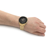 Maserati Traguardo Chronograph Black Dial Gold Steel Strap Watch For Men - R8873612041 Authentic Buy Shop Now