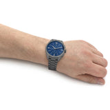 Emporio Armani Chronograph Quartz Blue Dial Grey Steel Strap Watch For Men - AR11481 Authentic Buy Shop Now