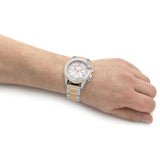 Versace Greca Action Chronograph Quartz Silver Dial Two Tone Steel Strap Watch for Men - VE3J00522 Authentic Buy Shop Now