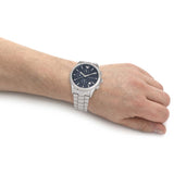 Emporio Armani Chronograph Blue Dial Silver Steel Strap Watch For Men - AR11528 Authentic Buy Shop Now