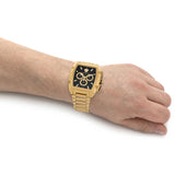 Versace Dominus Chronograph Black Dial Gold Steel Strap Watch For Men - VE6H00523 Authentic Buy Shop Now