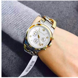 Michael Kors Runway White Dial Two Tone Steel Strap Watch for Women - MK3199 Authentic Buy Shop Now