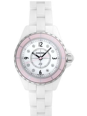 Chanel J12 Quartz Diamonds Ceramic White Dial White Steel Strap Watch for Women - J12 H4466 Authentic Buy Shop Now