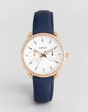 Fossil Tailor White Dial Blue Leather Strap Watch for Women - ES4394 Authentic Buy Shop Now