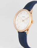 Fossil Tailor White Dial Blue Leather Strap Watch for Women - ES4394 Authentic Buy Shop Now