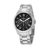 Fossil Grant Chronograph Black Dial Silver Steel Strap Watch for Men - FS4736 Authentic Buy Shop Now