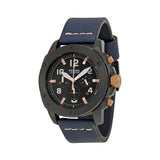 Fossil Modern Machine Chronograph Black Dial Blue Leather Strap Watch for Men - FS5066 Authentic Buy Shop Now