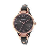 Fossil Georgia Smoke Grey Dial Grey Leather Strap Watch for Women - ES3077 Authentic Buy Shop Now