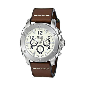 Fossil Modern Machine White Dial Brown Leather Strap Watch for Men - FS4929 Authentic Buy Shop Now