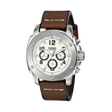 Fossil Modern Machine White Dial Brown Leather Strap Watch for Men - FS4929 Authentic Buy Shop Now