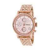 Fossil Boyfriend Chronograph Rose Gold Dial Rose Gold Steel Strap Watch for Women - ES3380 Authentic Buy Shop Now