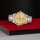 Tudor Style Automatic Diamonds Gold Dial Two Tone Steel Strap Watch for Men - M12713-0007 Authentic Buy Shop Now