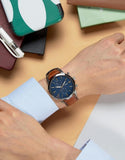 Fossil Townsman Chronograph Blue Dial Brown Leather Strap Watch for Men - FS5279 Authentic Buy Shop Now