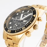 Emporio Armani Chronograph Black Dial Gold Steel Strap Watch For Men - AR5857 Authentic Buy Shop Now