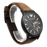 Emporio Armani Chronograph Black Dial Brown Leather Strap Watch For Men - AR11078 Authentic Buy Shop Now