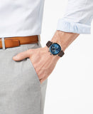 Hugo Boss Grand Prix Blue Dial Brown Leather Strap Watch for Men - 1513604 Authentic Buy Shop Now