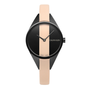 Calvin Klein Rebel Cream Black Dial Cream Leather Strap Watch for Women - K8P237X1 Authentic Buy Shop Now